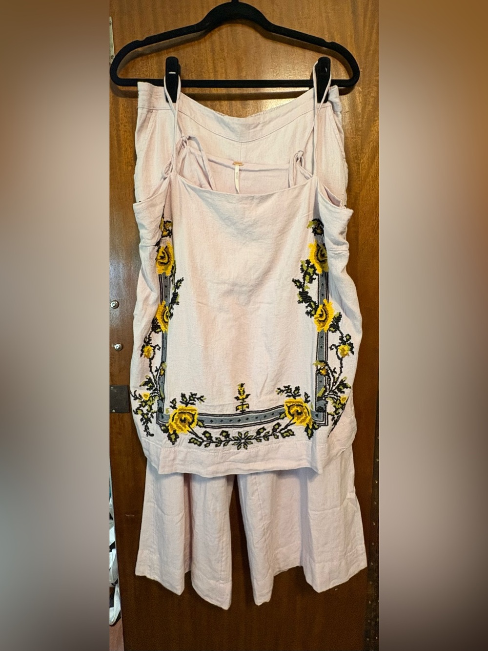 Free People Lilac Embroidered Floral Set